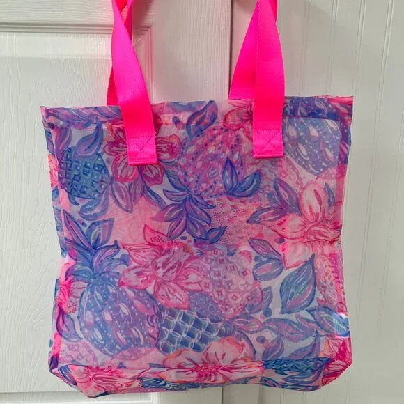 Lilly Pulitzer Mesh Tote - Snappy Turtle - New - Picture 2 of 5